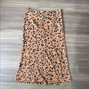 Leopard Print Tan Skirt